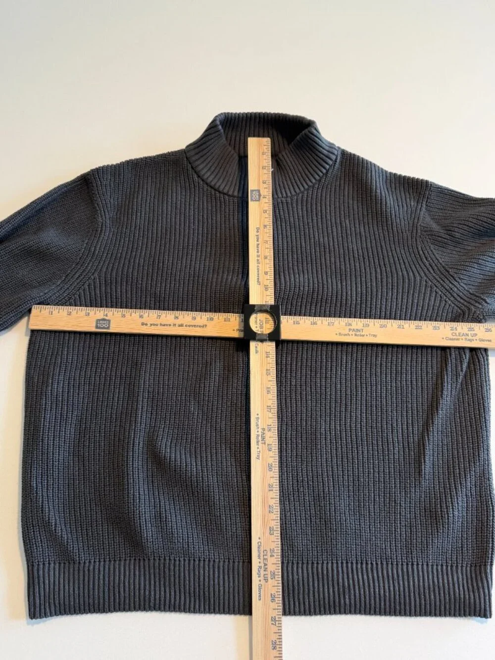 OLD NAVY Cotton Knit Sweater Zip Charcoal Gray XL